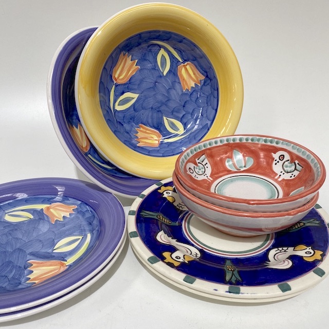 DINNERWARE, Handpainted Assorted